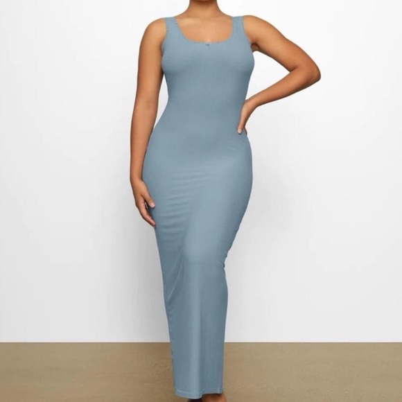 Dresses & Skirts - SKIMS Scoop neck soft lounge dress arctic S NWT